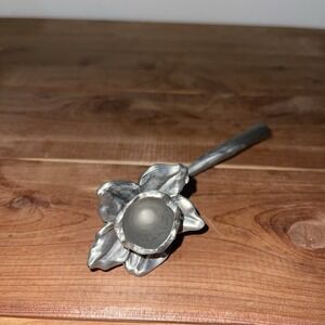 Vintage 1990 Solid Pewter Daffodil Candle Snuffer/Extinguisher by Seagull Canada